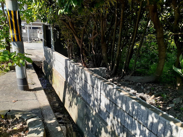 ブロック積み工事完了
